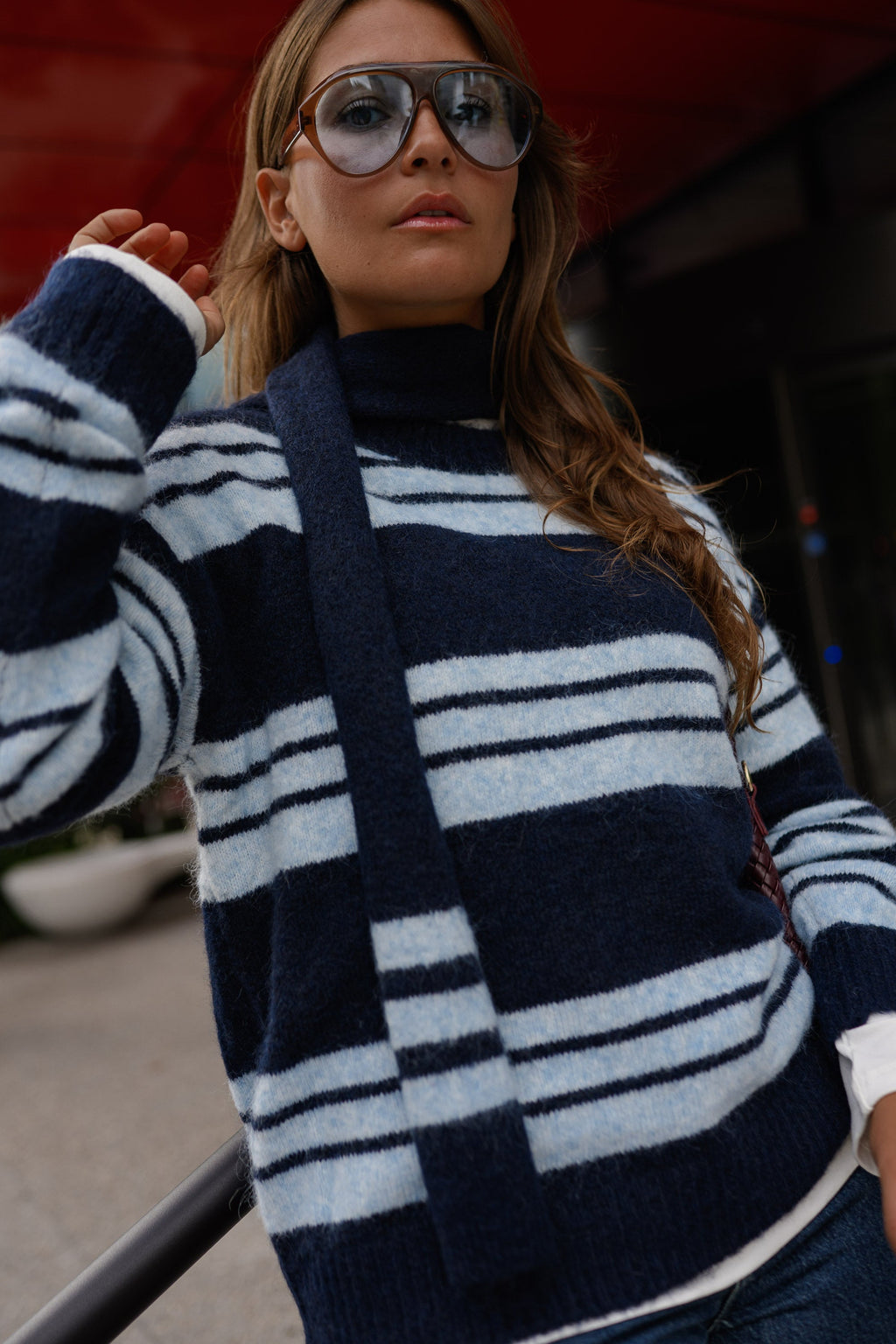 Pull Stacey - bleu à lignes