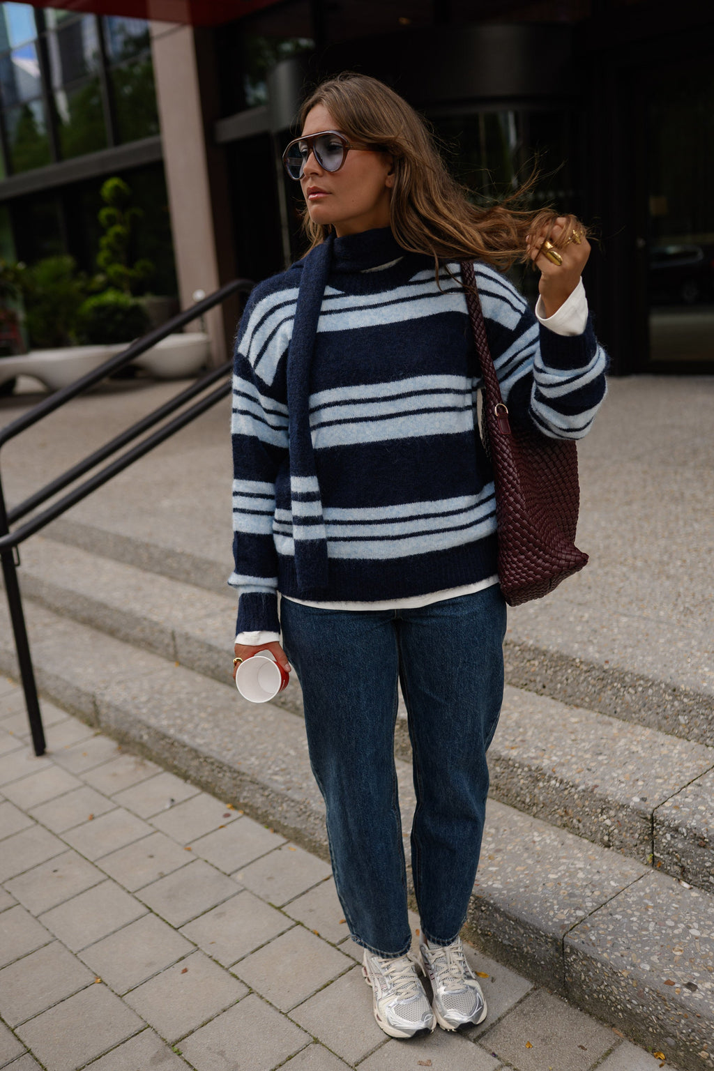 Pull Stacey - bleu à lignes