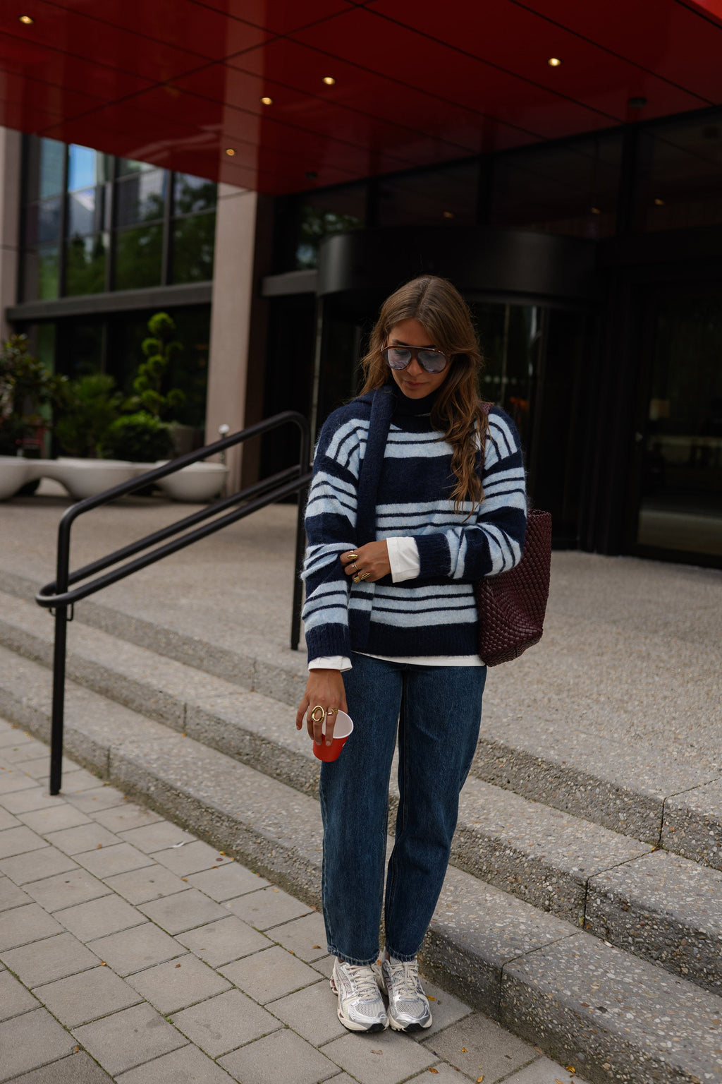 Pull Stacey - bleu à lignes