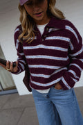 Pull Tamlin - bordeaux à lignes
