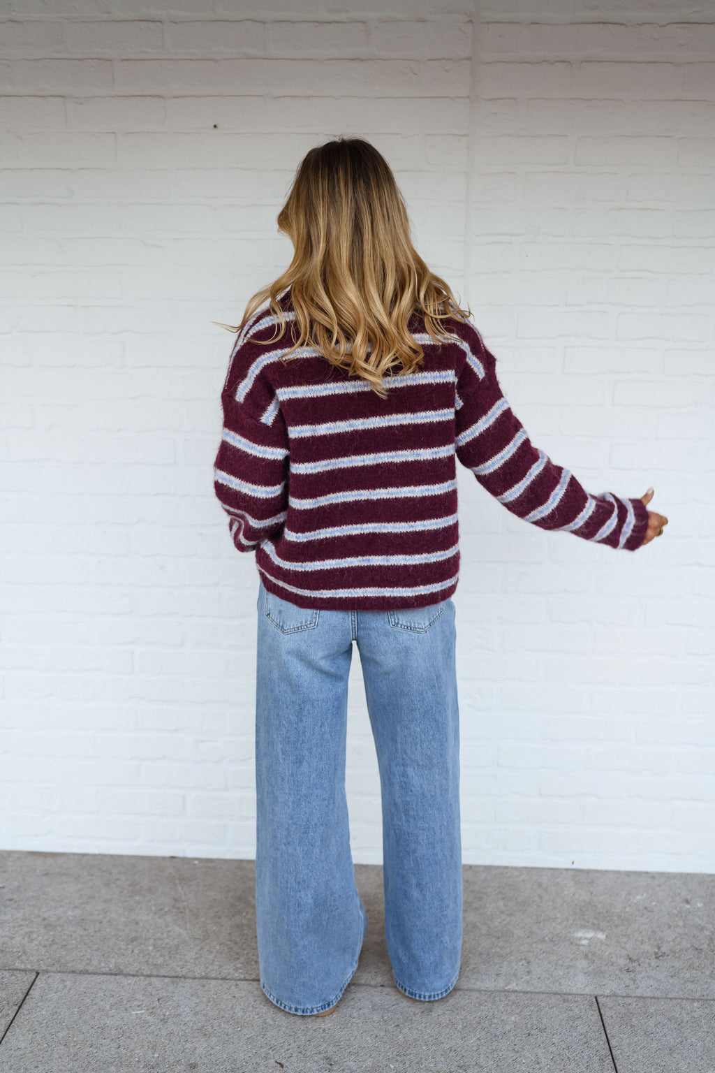 Pull Tamlin - bordeaux à lignes
