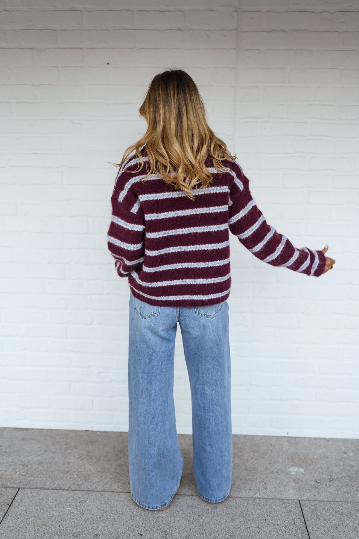Pull Tamlin - bordeaux à lignes