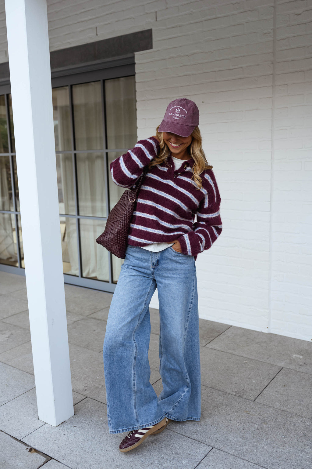 Pull Tamlin - bordeaux à lignes