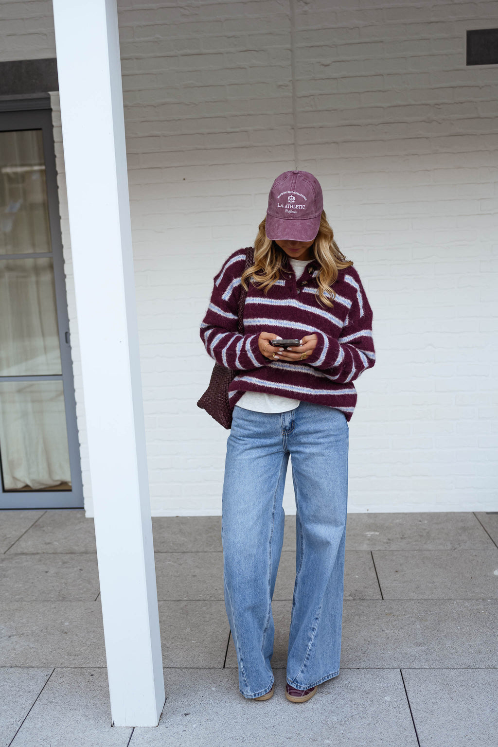 Pull Tamlin - bordeaux à lignes