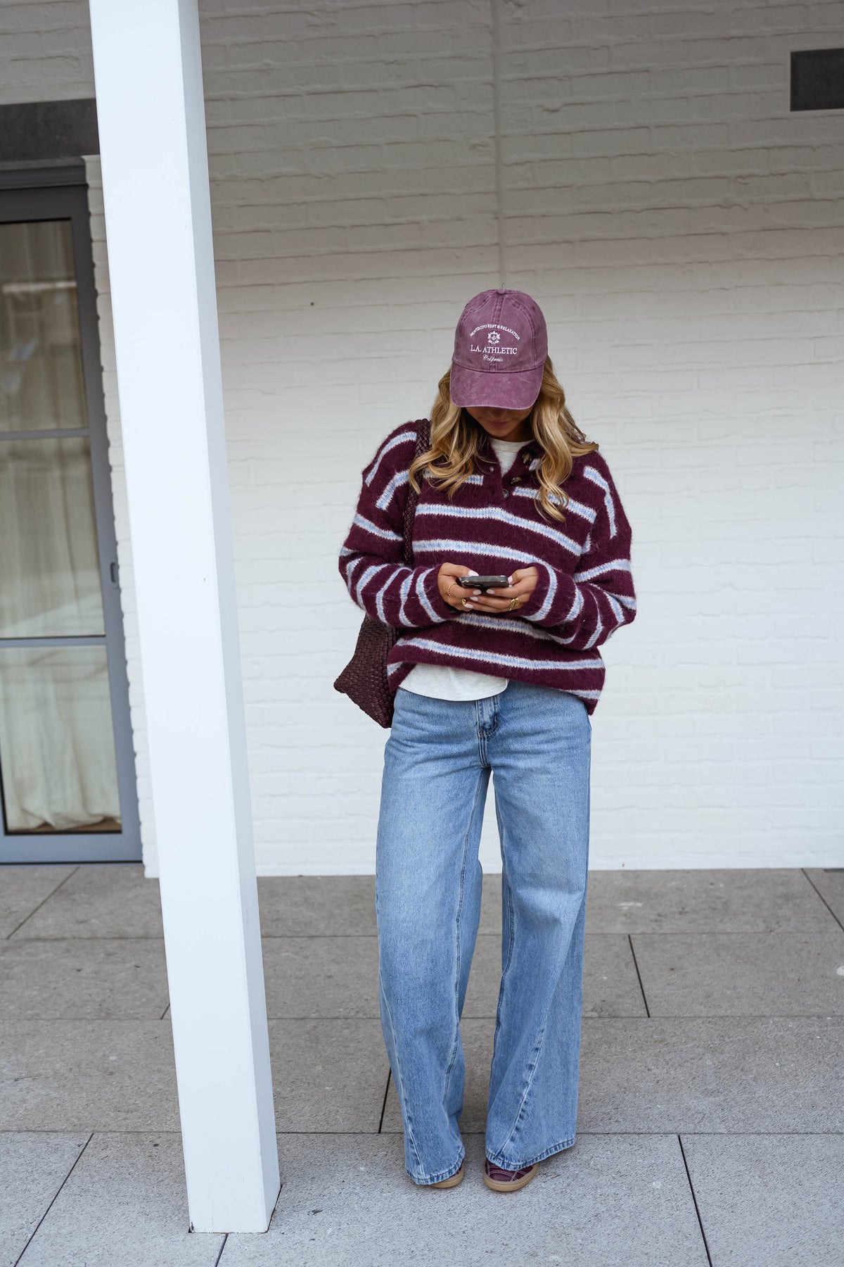 Pull Tamlin - bordeaux à lignes