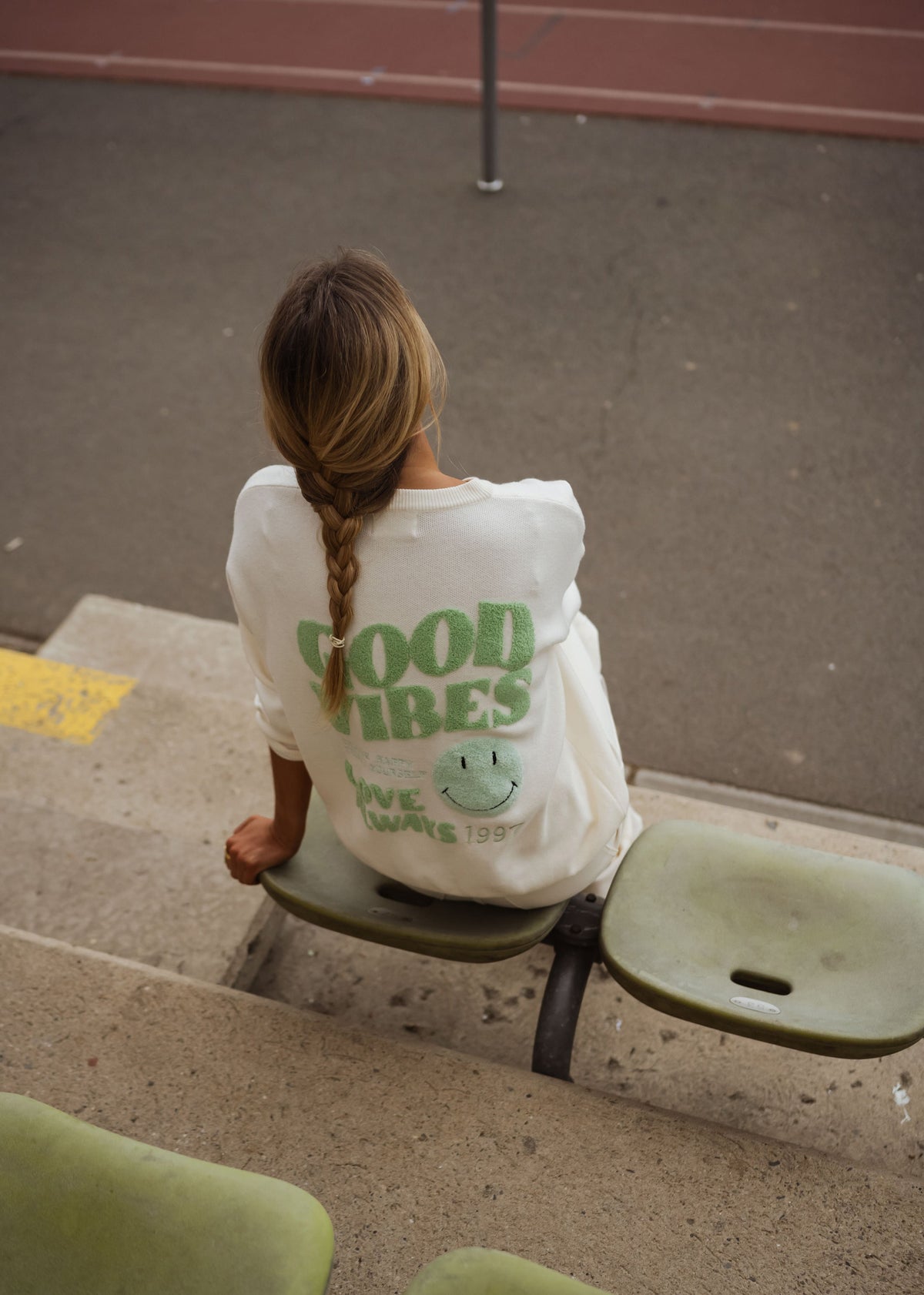 Pull Vibes - écru et vert