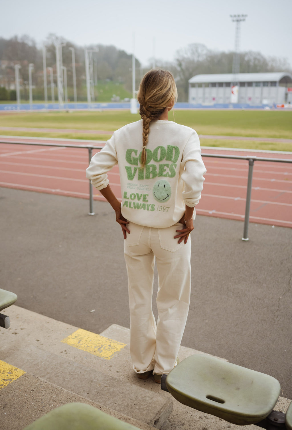 Pull Vibes - écru et vert