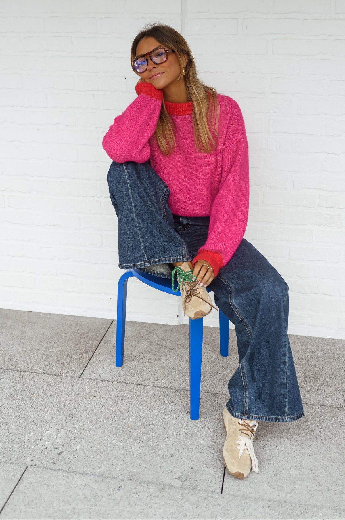 Pull Victoire - rouge et rose