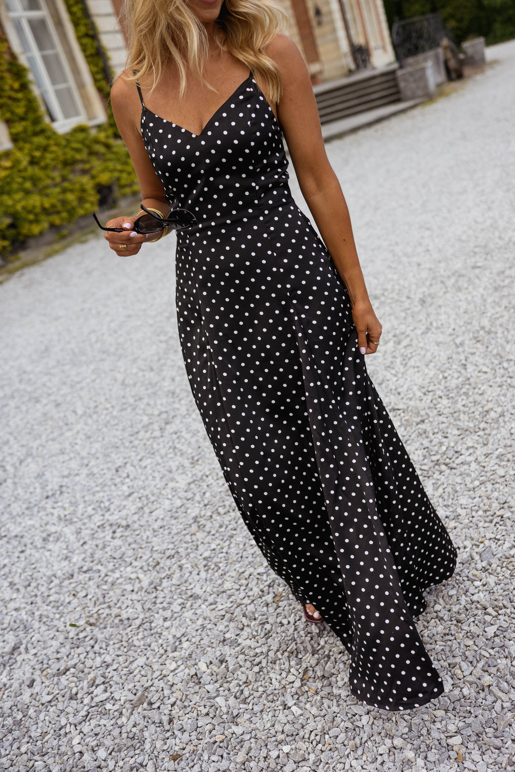 Robe Adelaïde - noire à pois