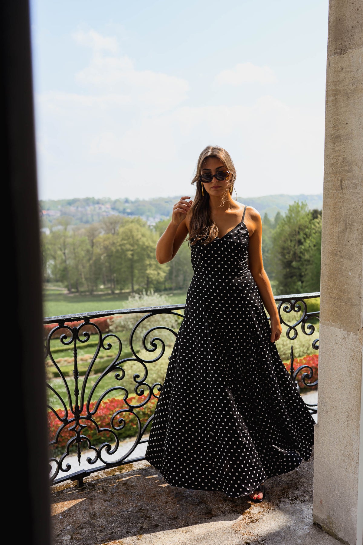 Robe Adelaïde - noire à pois