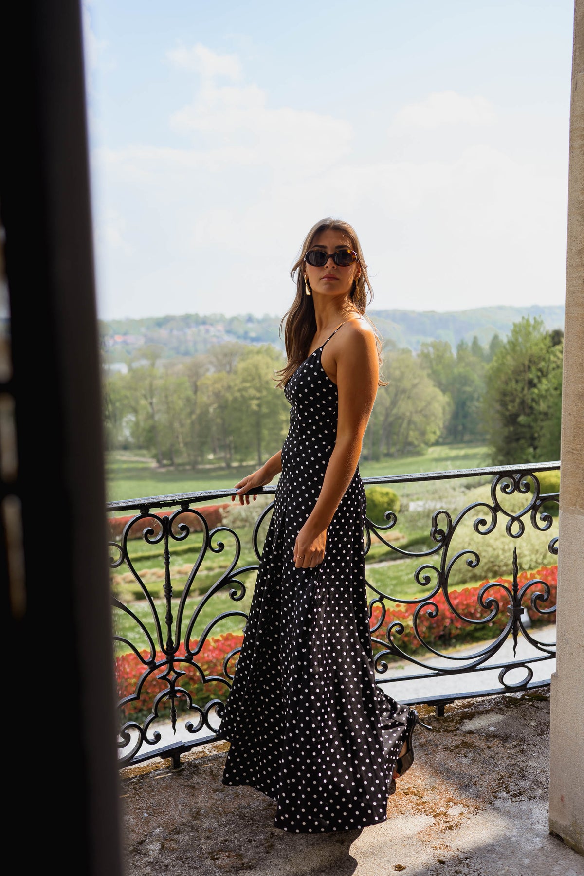 Robe Adelaïde - noire à pois