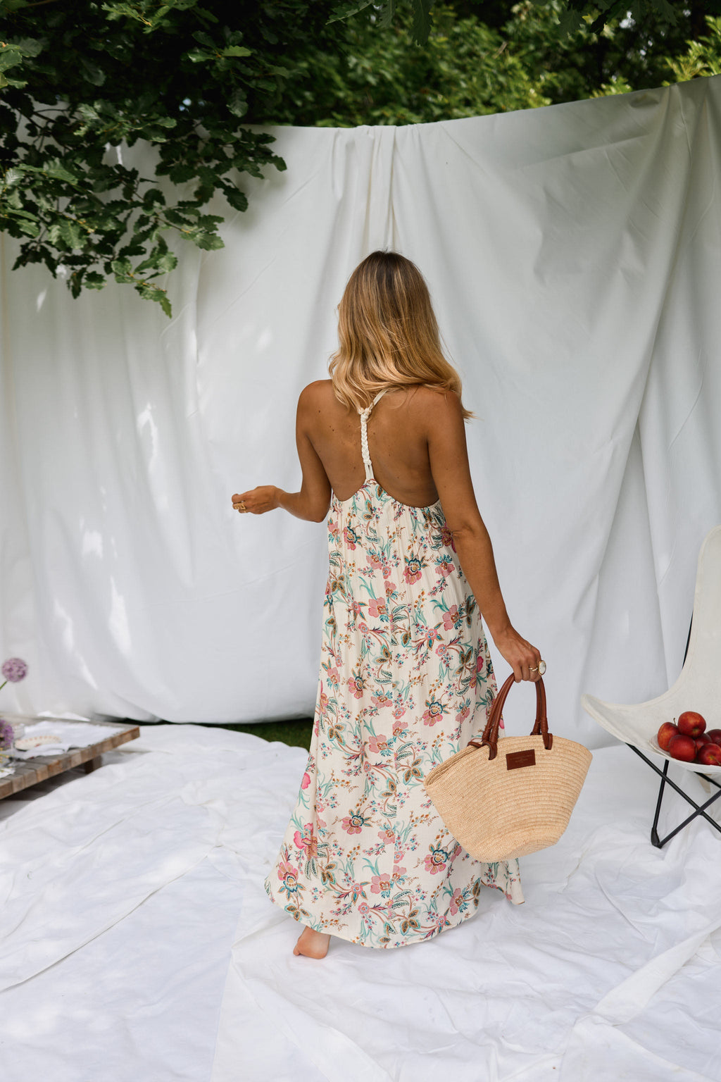 Robe Della - écrue à fleurs