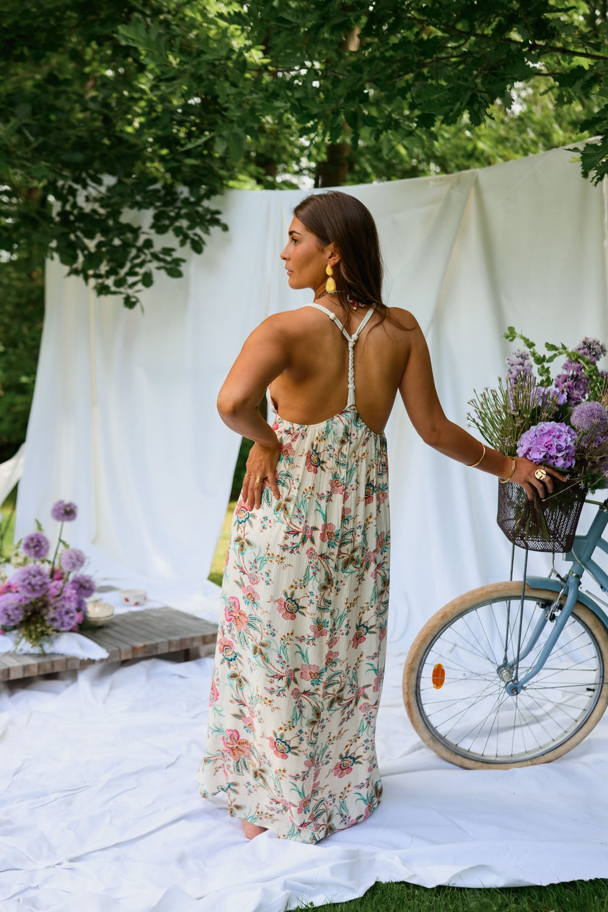 Robe Della - écrue à fleurs