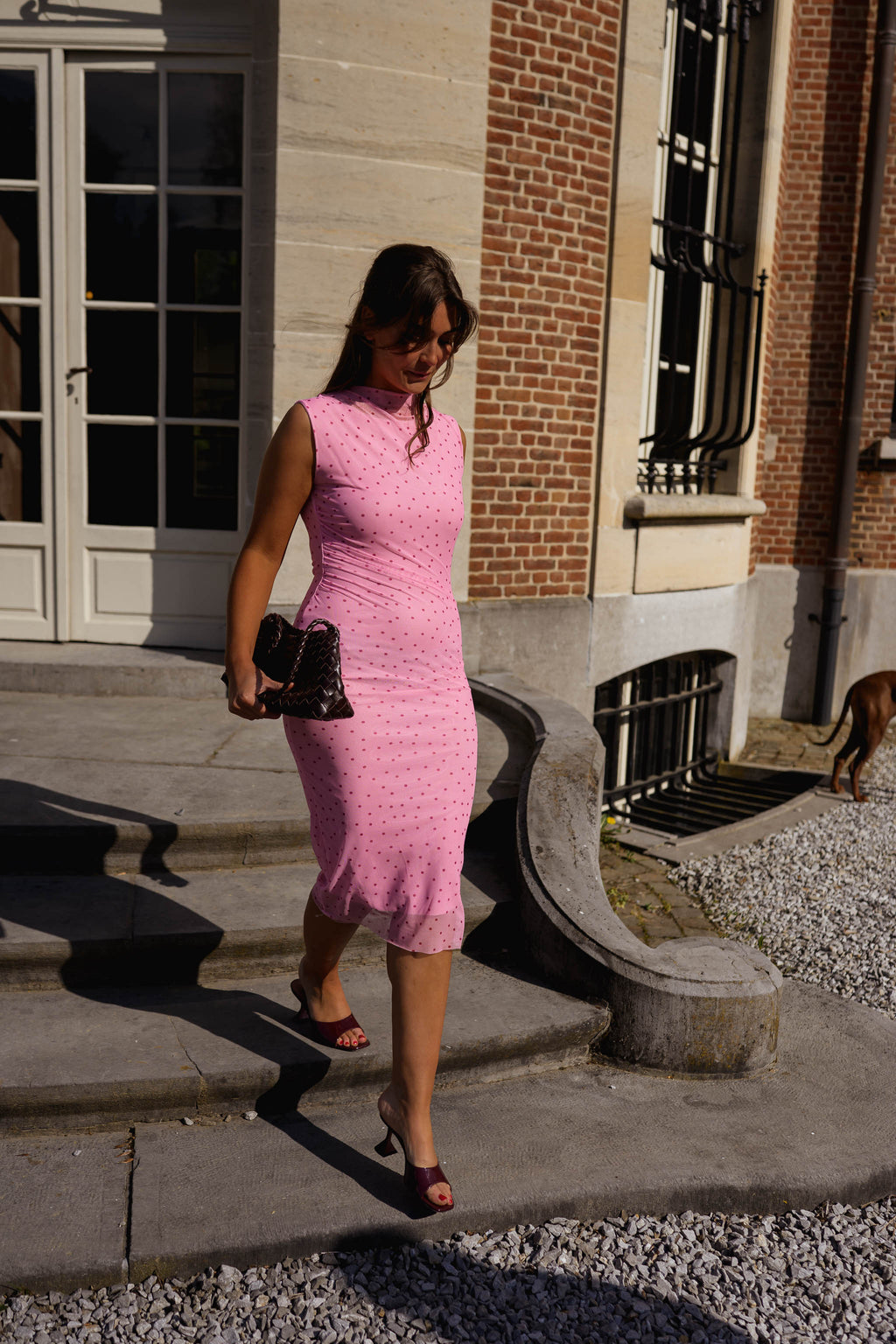 Robe Faby - rose à pois