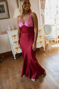 Robe Farah - rose et bordeaux