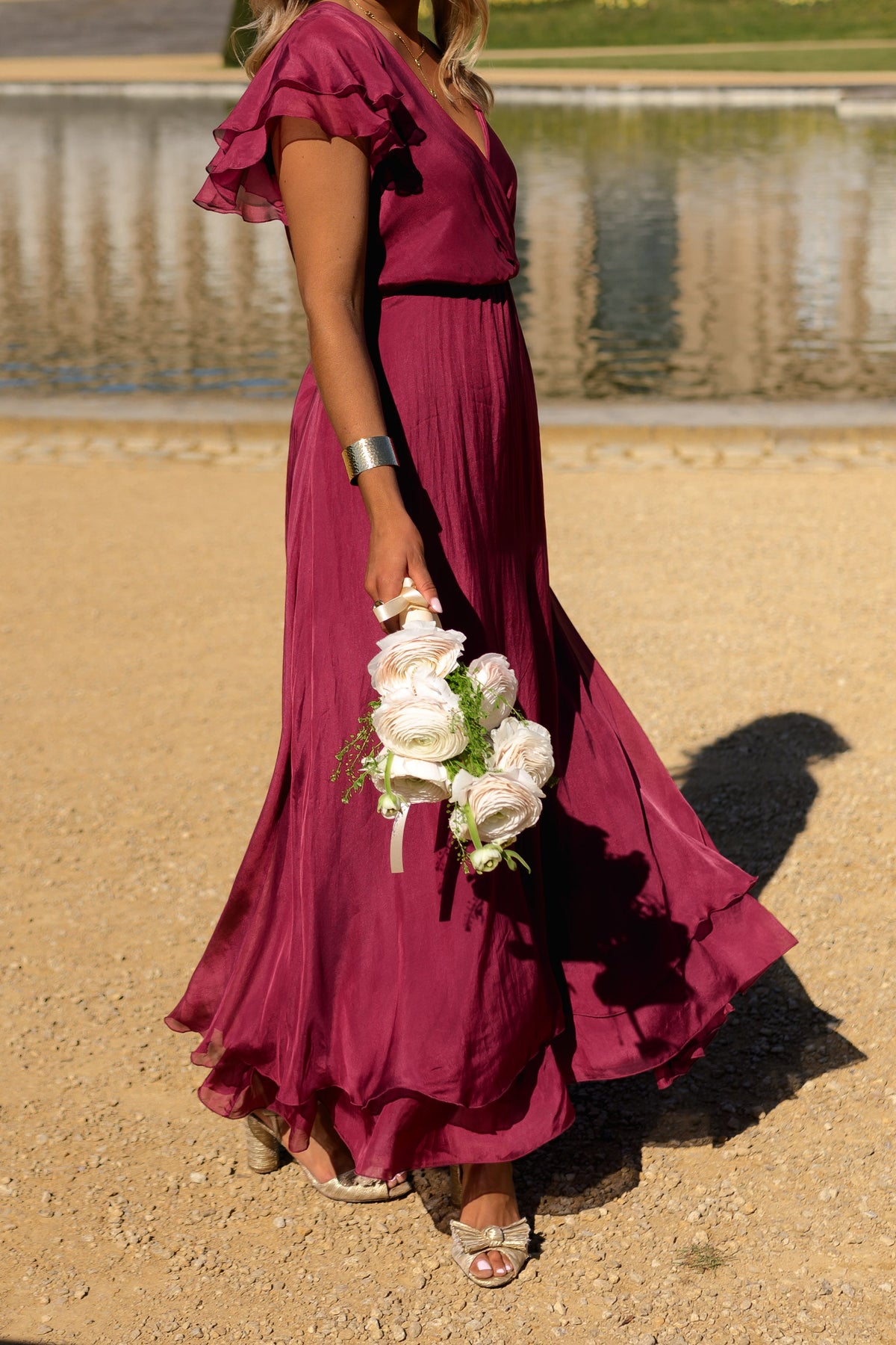 Robe Francoise - framboise en soie