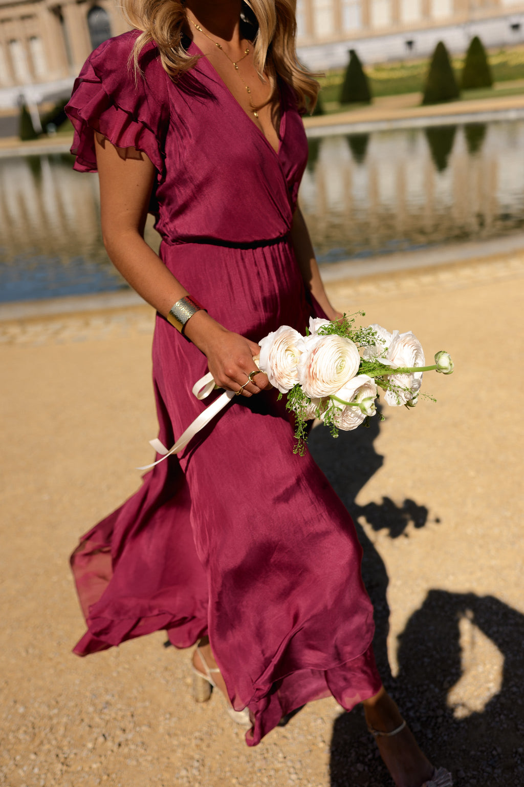 Robe Francoise - framboise en soie