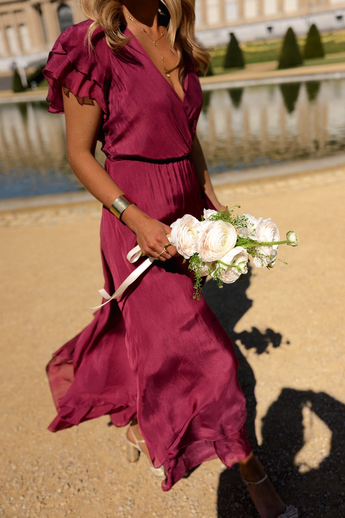 Robe Francoise - framboise en soie