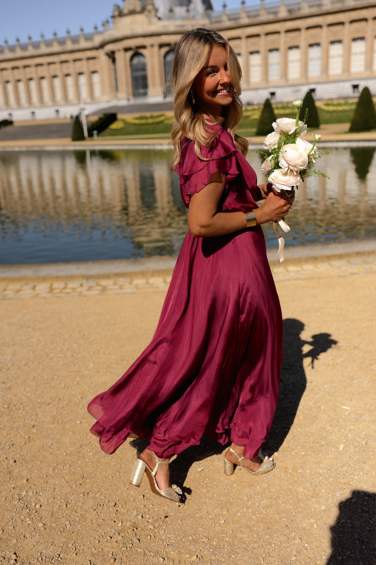 Robe Francoise - framboise en soie