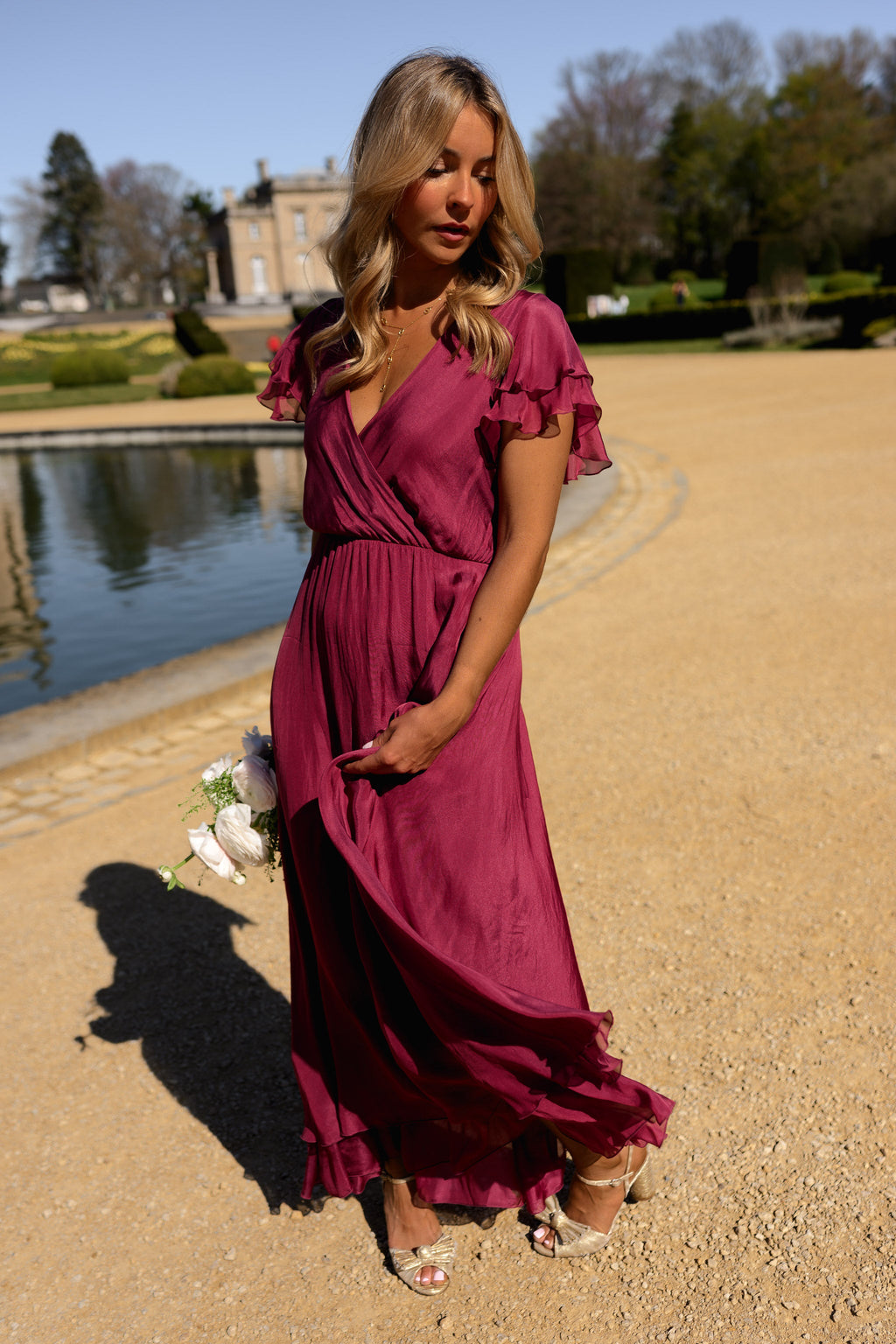 Robe Francoise - framboise en soie