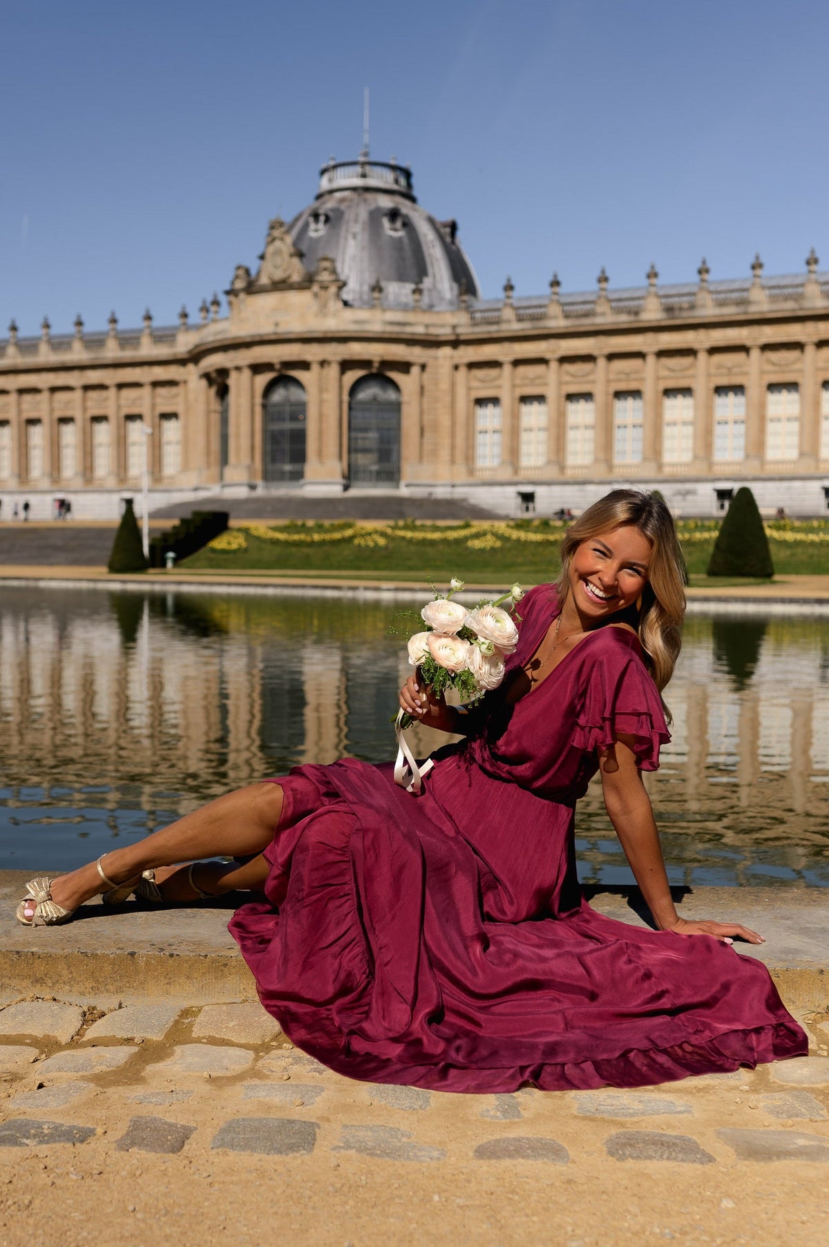 Robe Francoise - framboise en soie