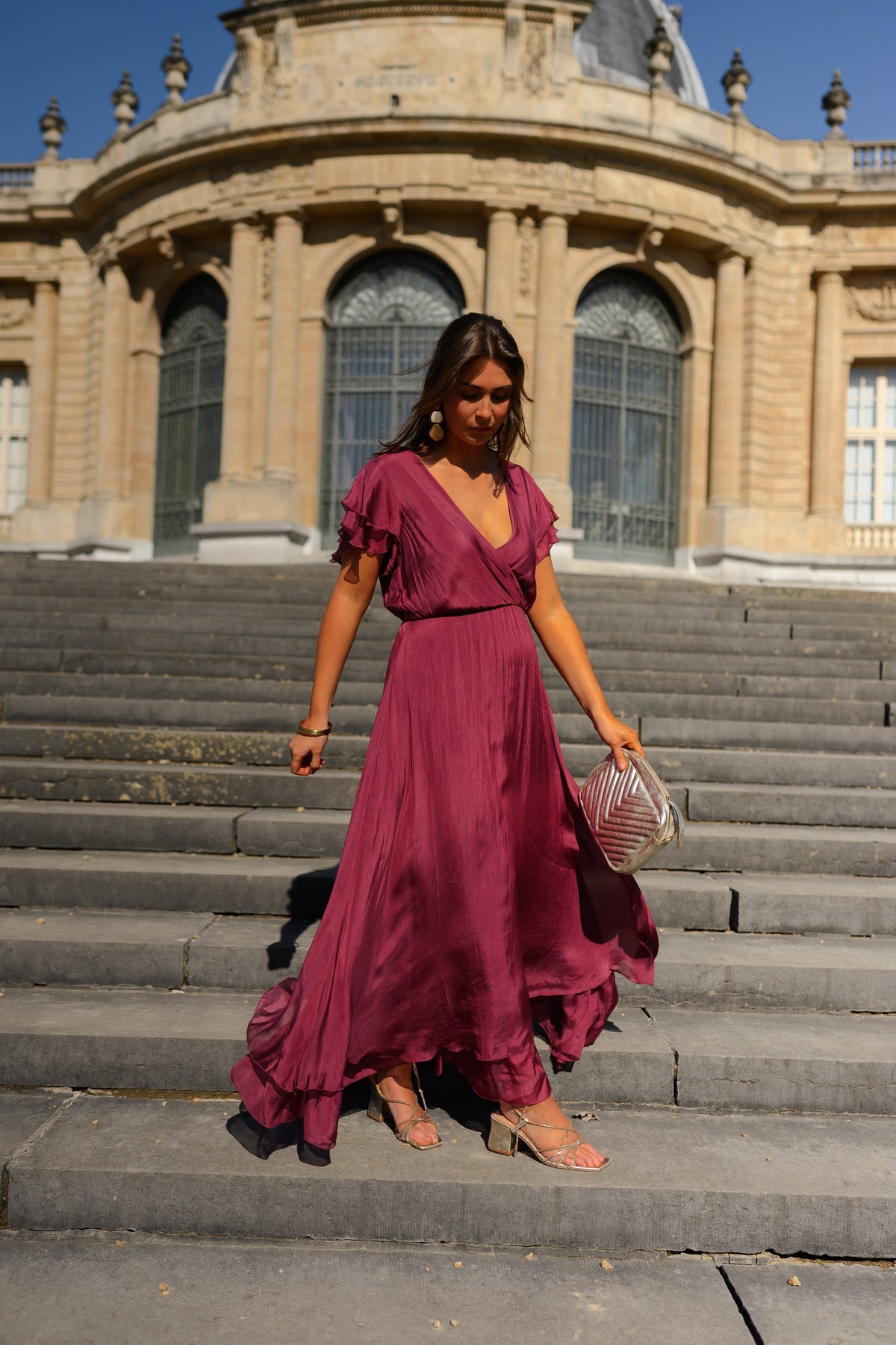 Robe Francoise - framboise en soie
