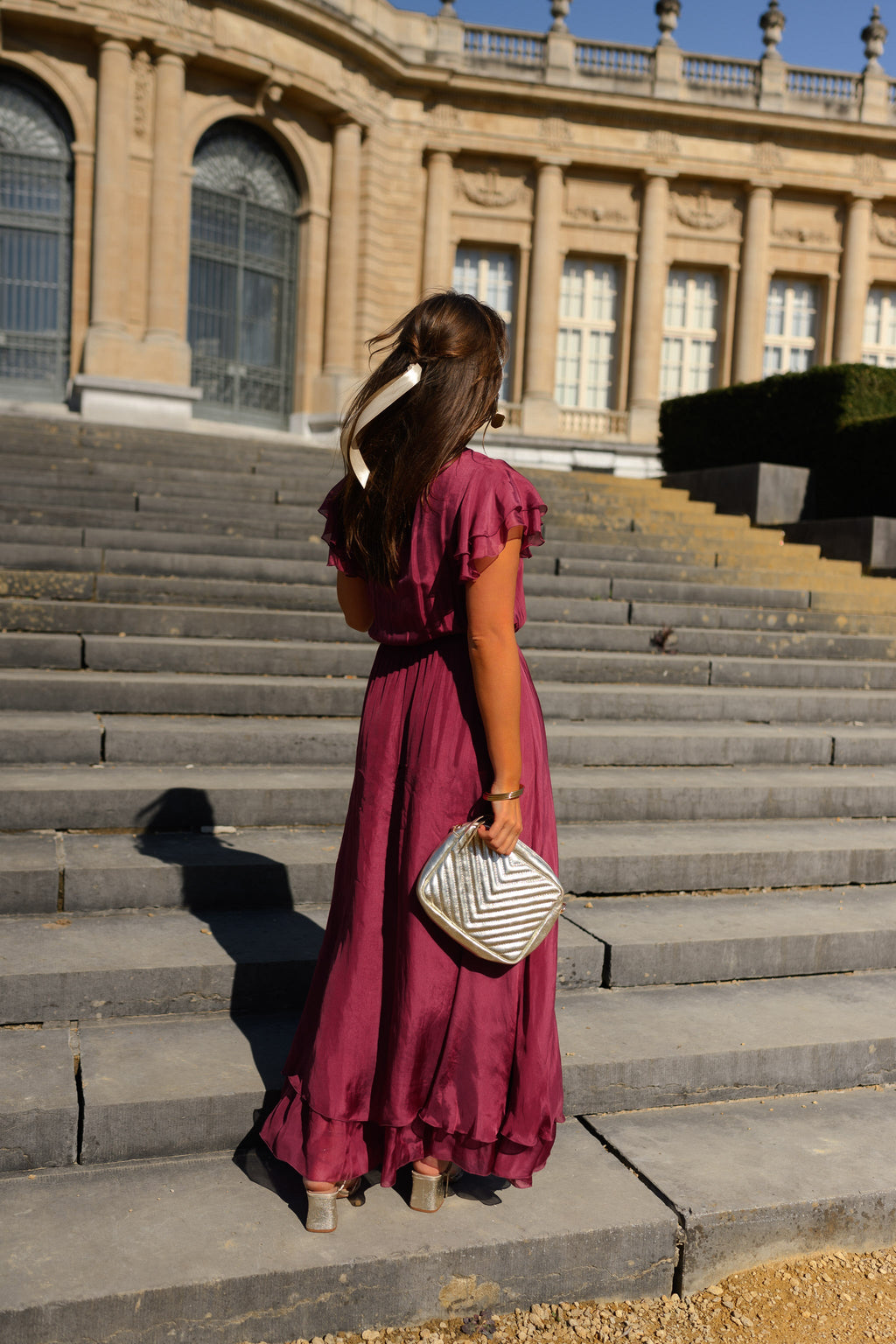 Robe Francoise - framboise en soie