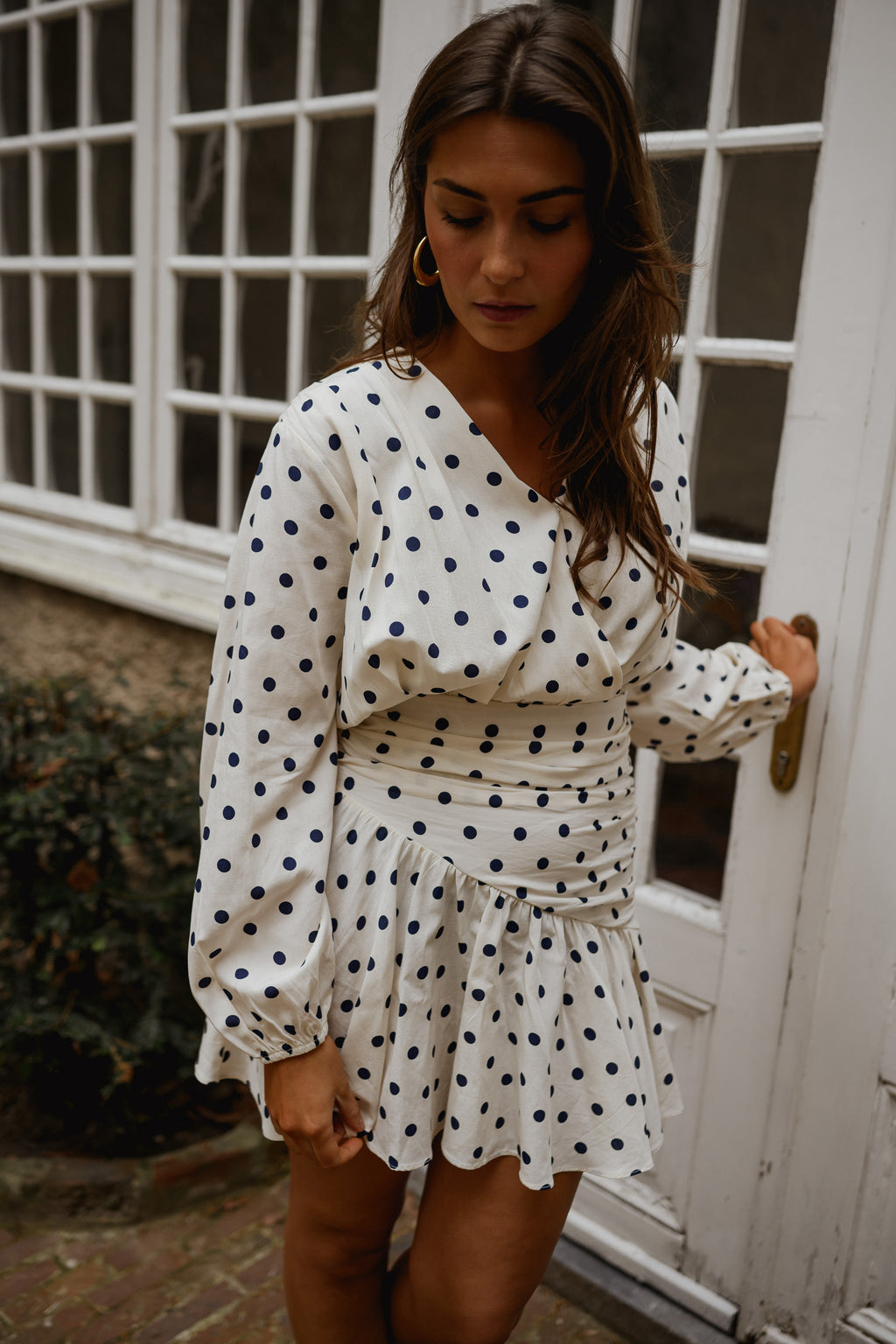Robe Halie - écrue à pois