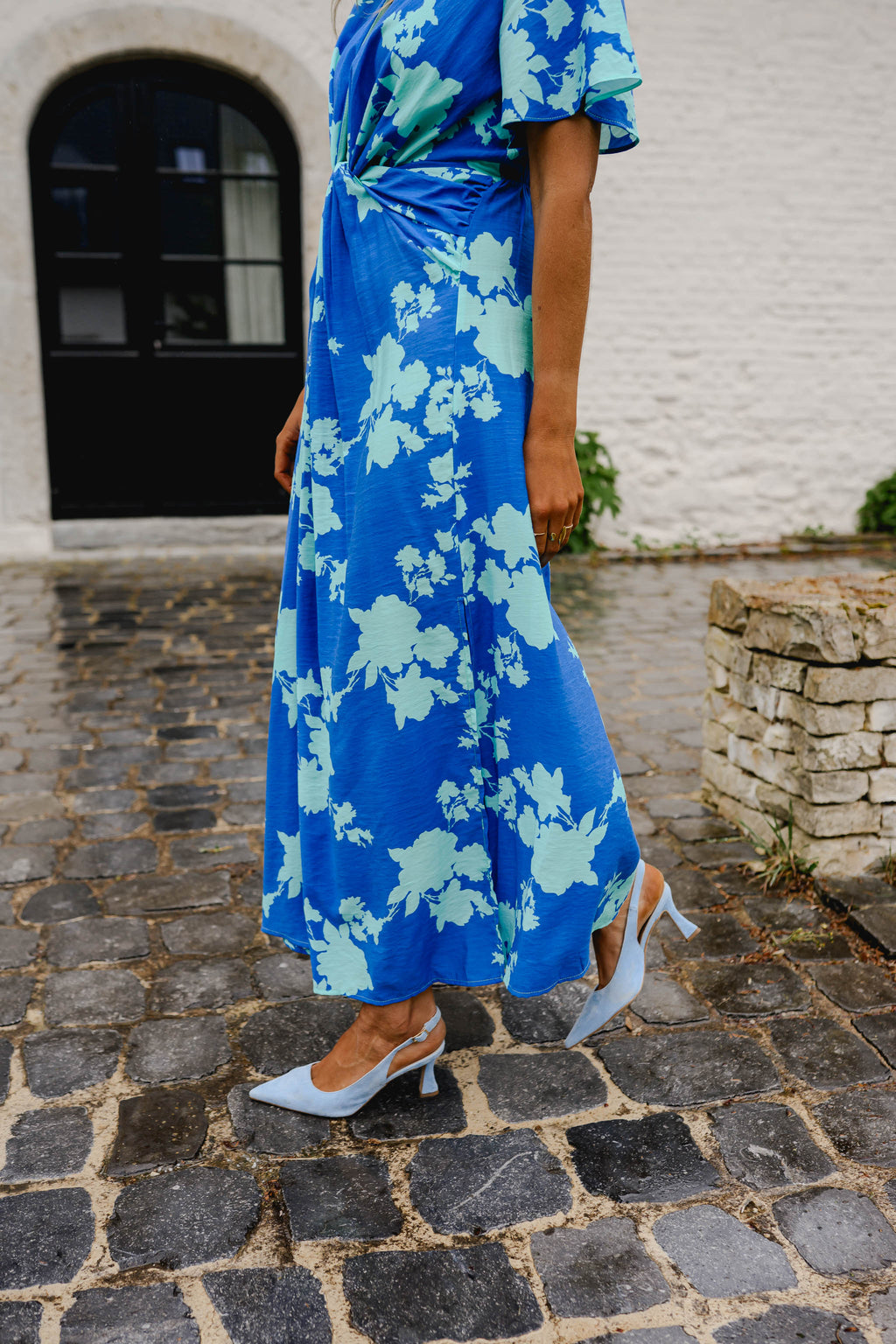 Robe Joanny - bleue à motifs