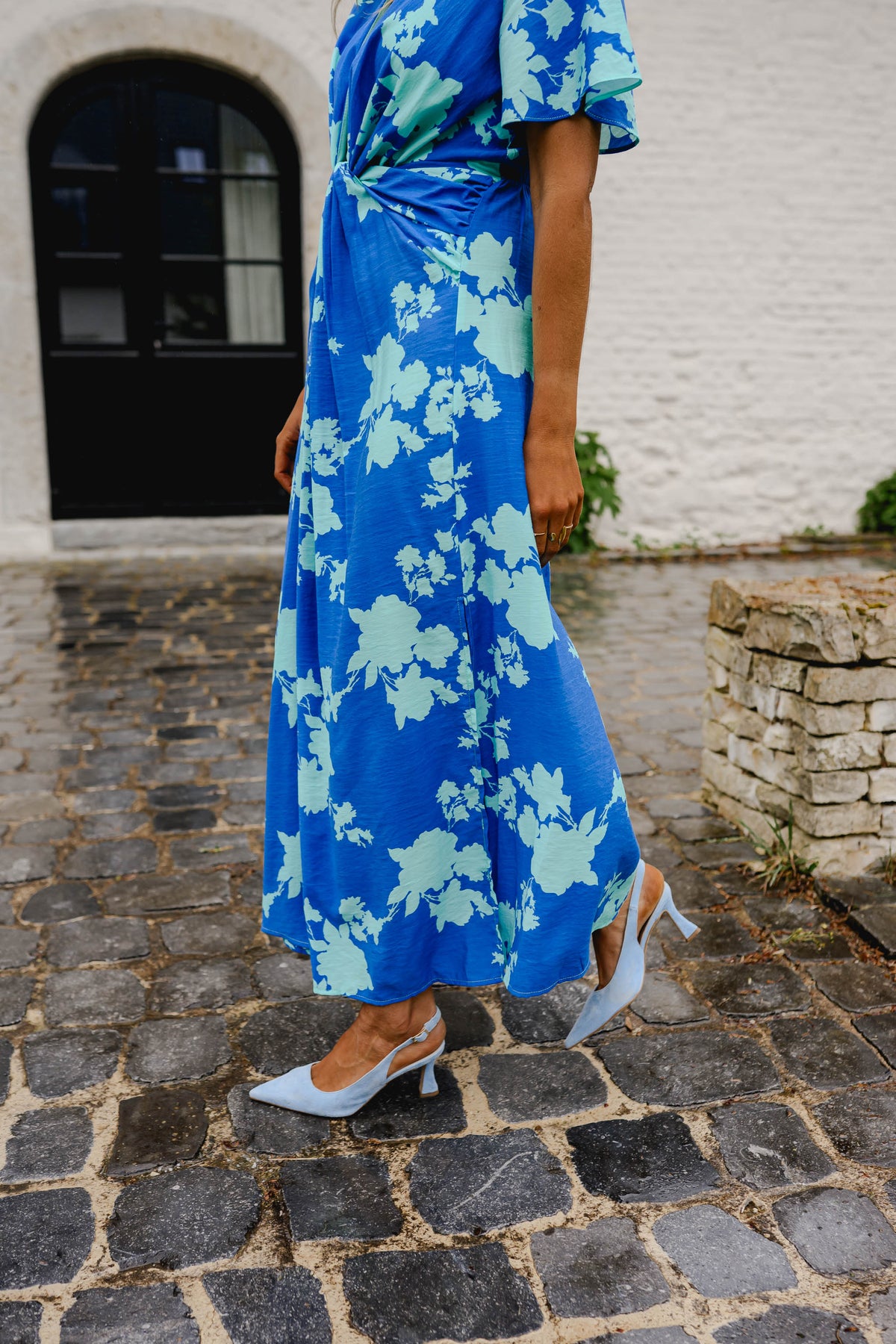 Robe Joanny - bleue à motifs