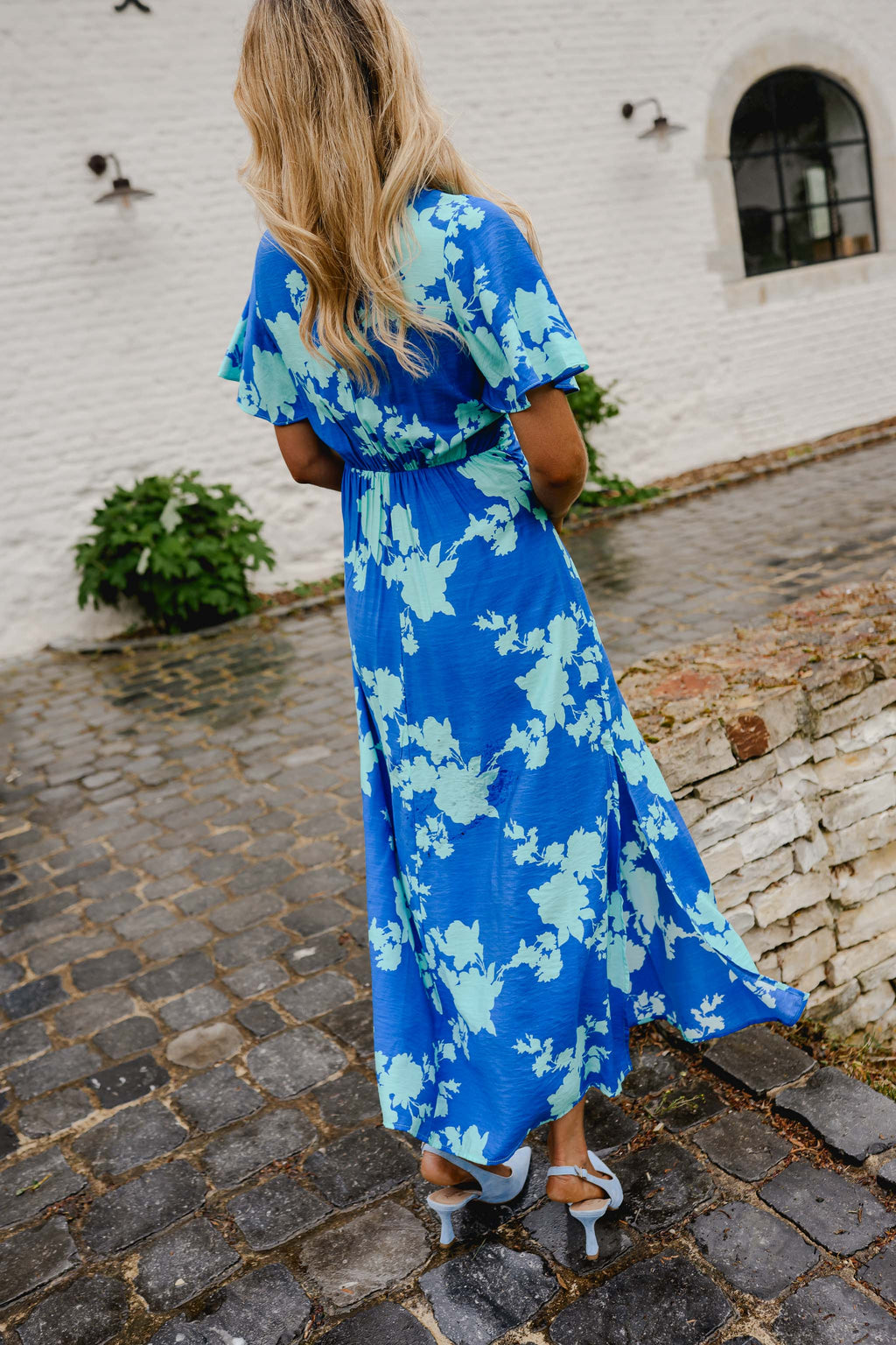 Robe Joanny - bleue à motifs