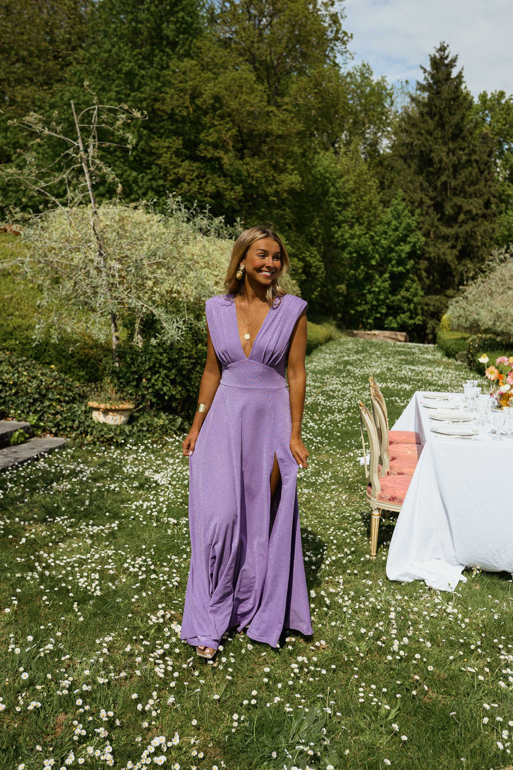 Robe Lya - lilas à paillettes