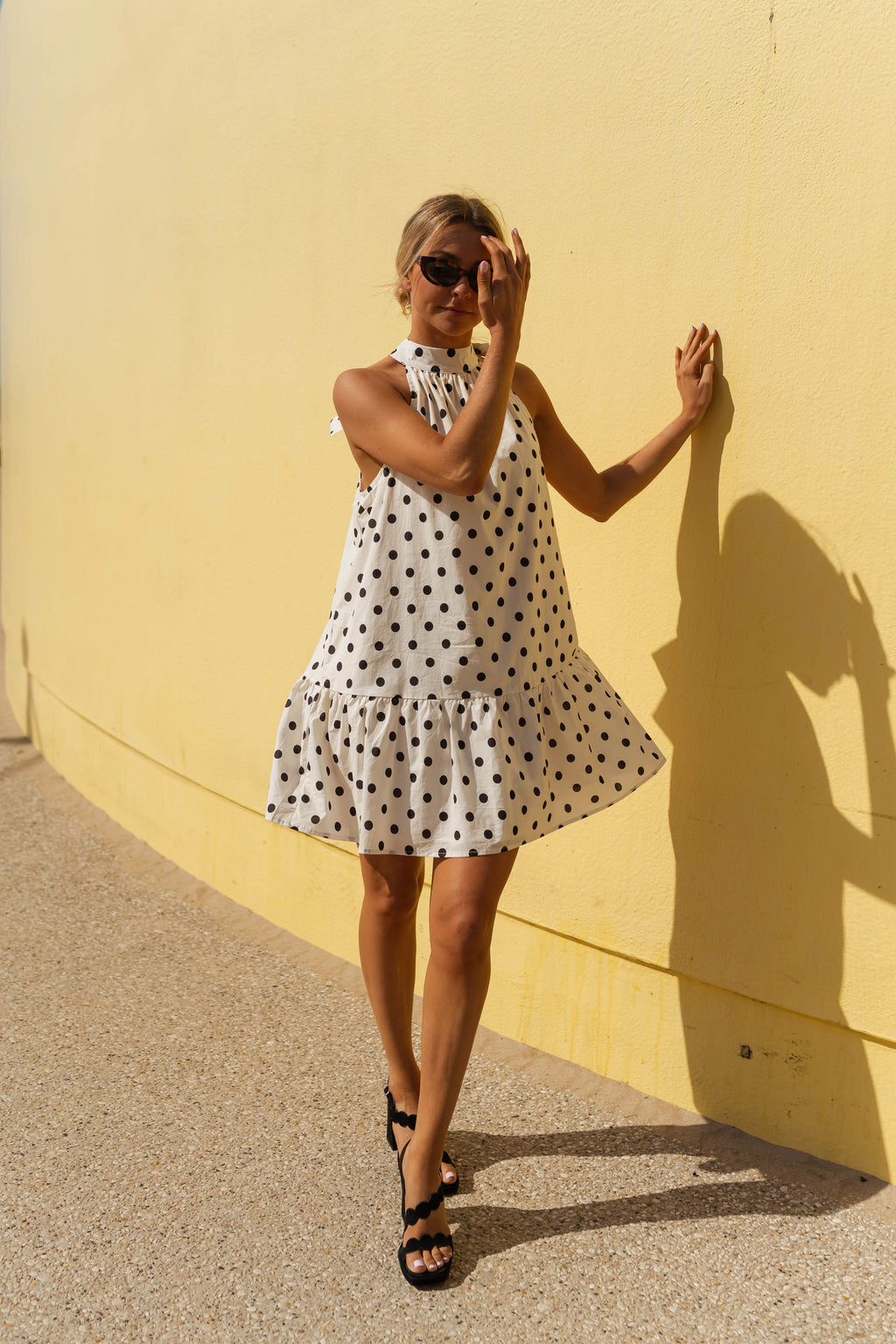 Robe Marilyne - écrue à pois