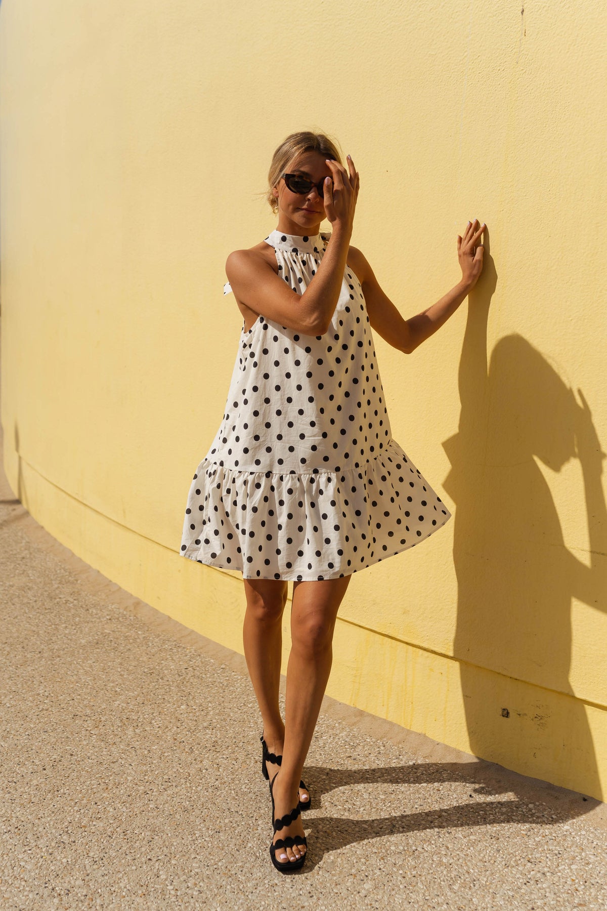 Robe Marilyne - écrue à pois
