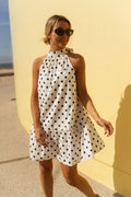 Robe Marilyne - écrue à pois