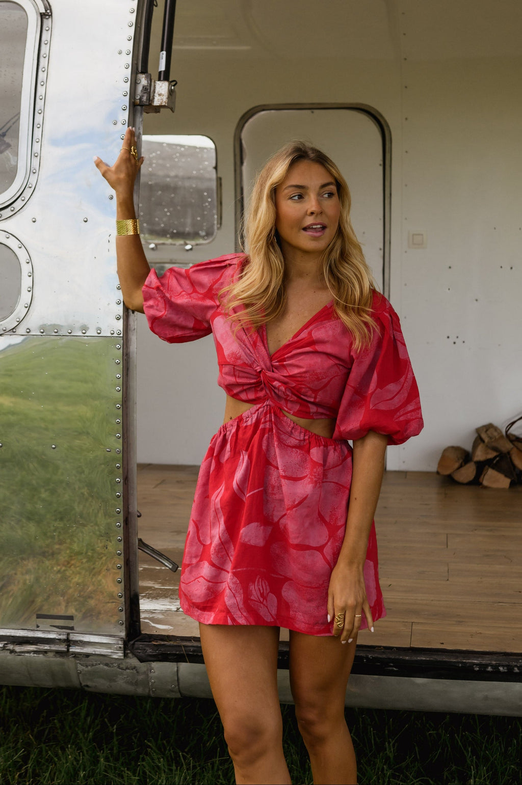 Robe Natalia - rouge et rose