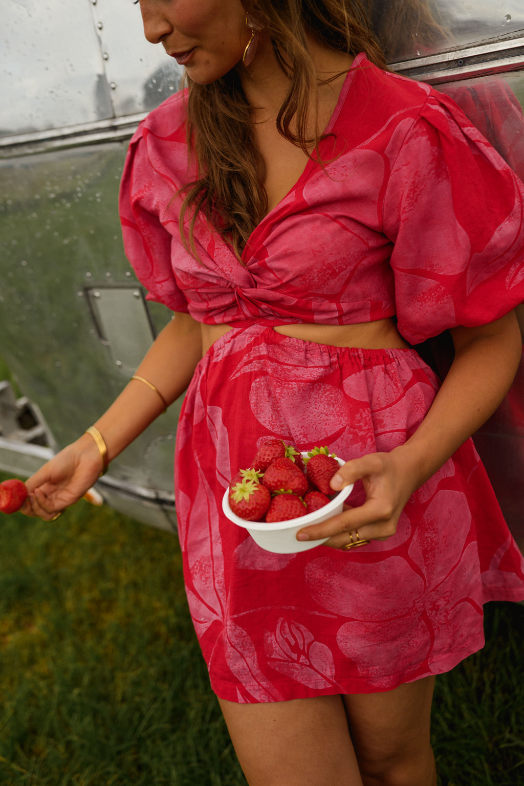 Robe Natalia - rouge et rose