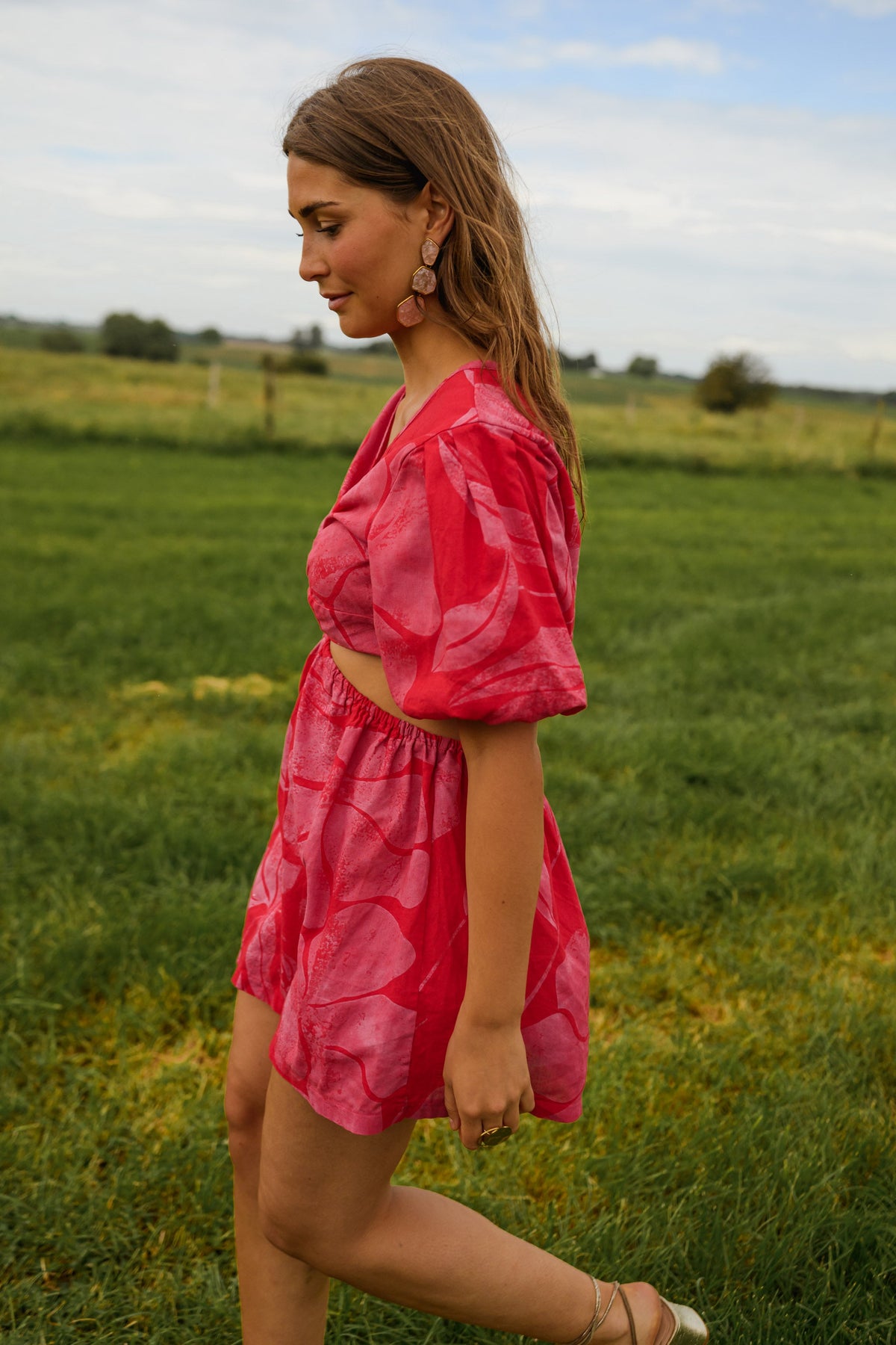Robe Natalia - rouge et rose