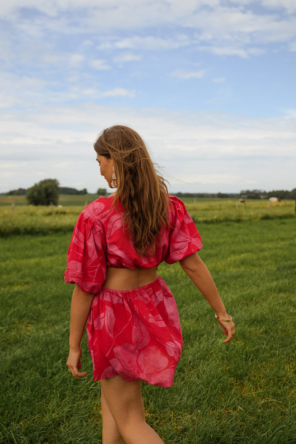 Robe Natalia - rouge et rose