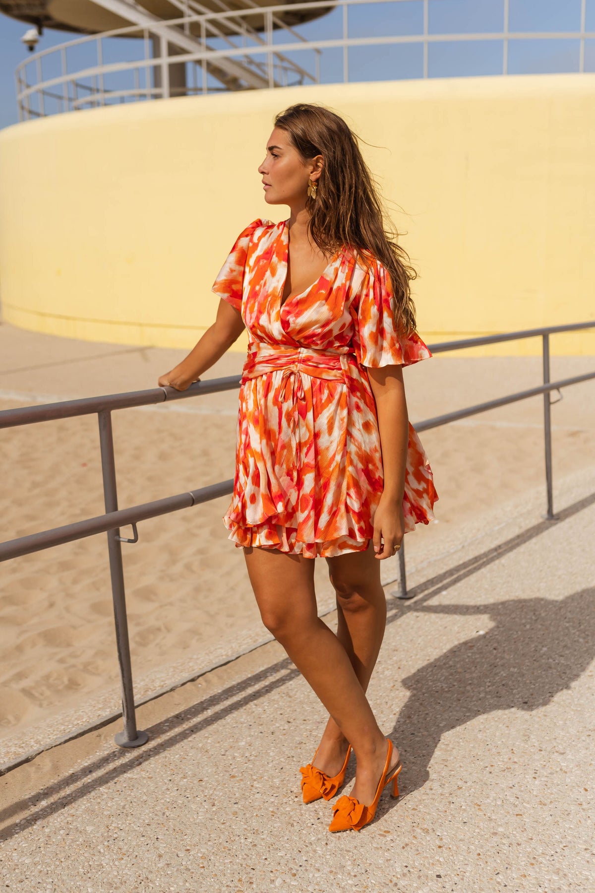 Robe Ophélie - rose et orange