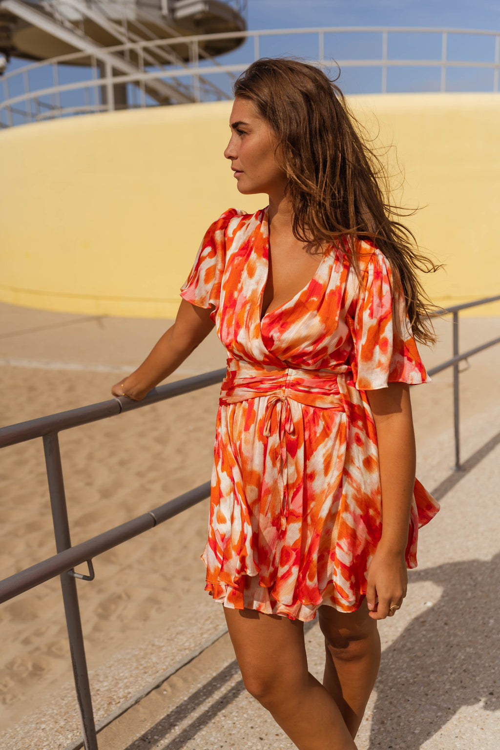 Robe Ophélie - rose et orange