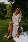 Robe Raquel - beige en gaze de coton