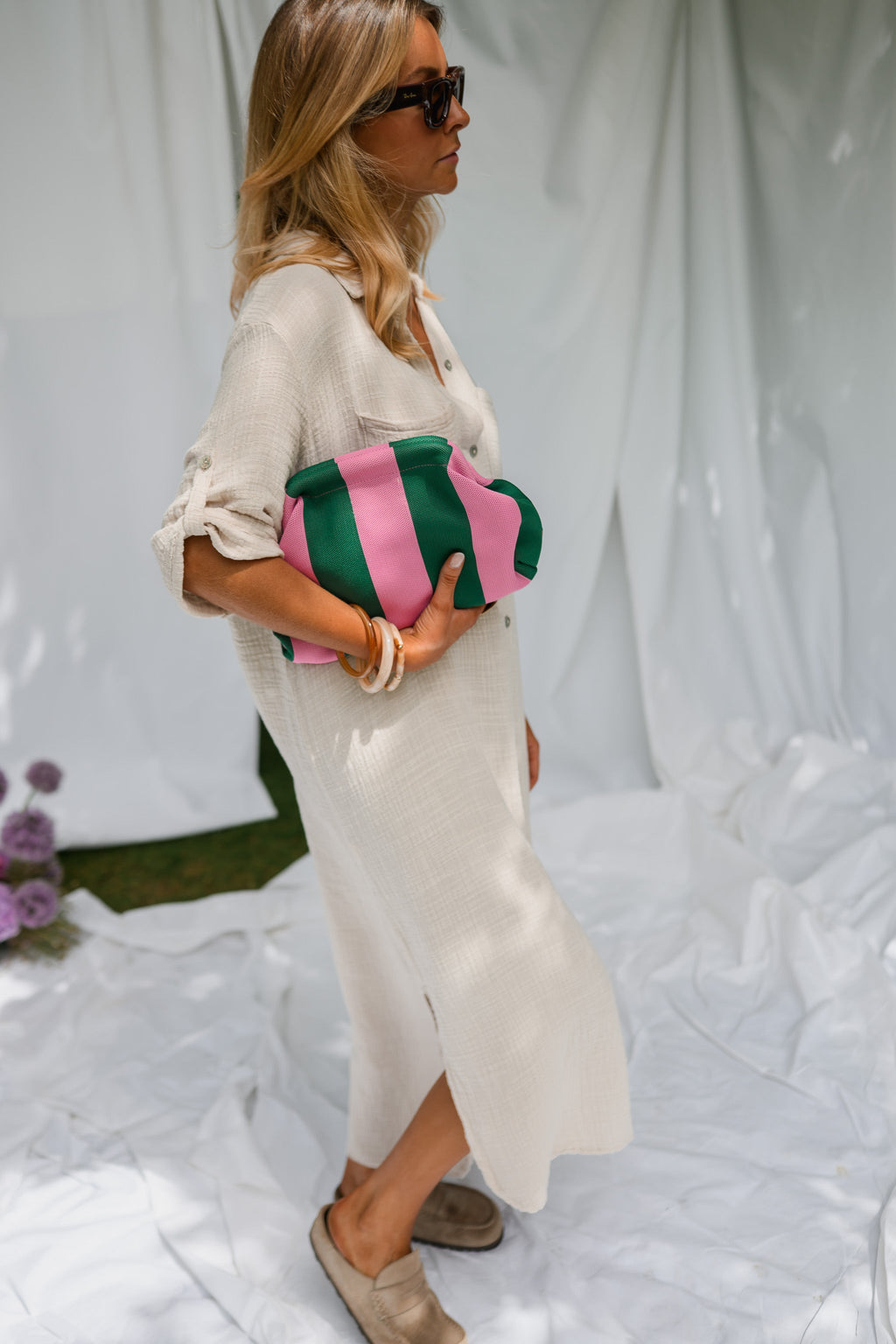 Robe Raquel - beige en gaze de coton