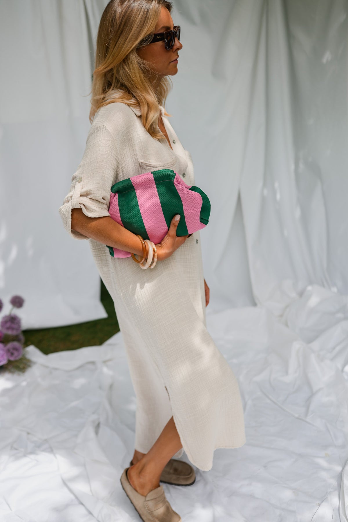 Robe Raquel - beige en gaze de coton