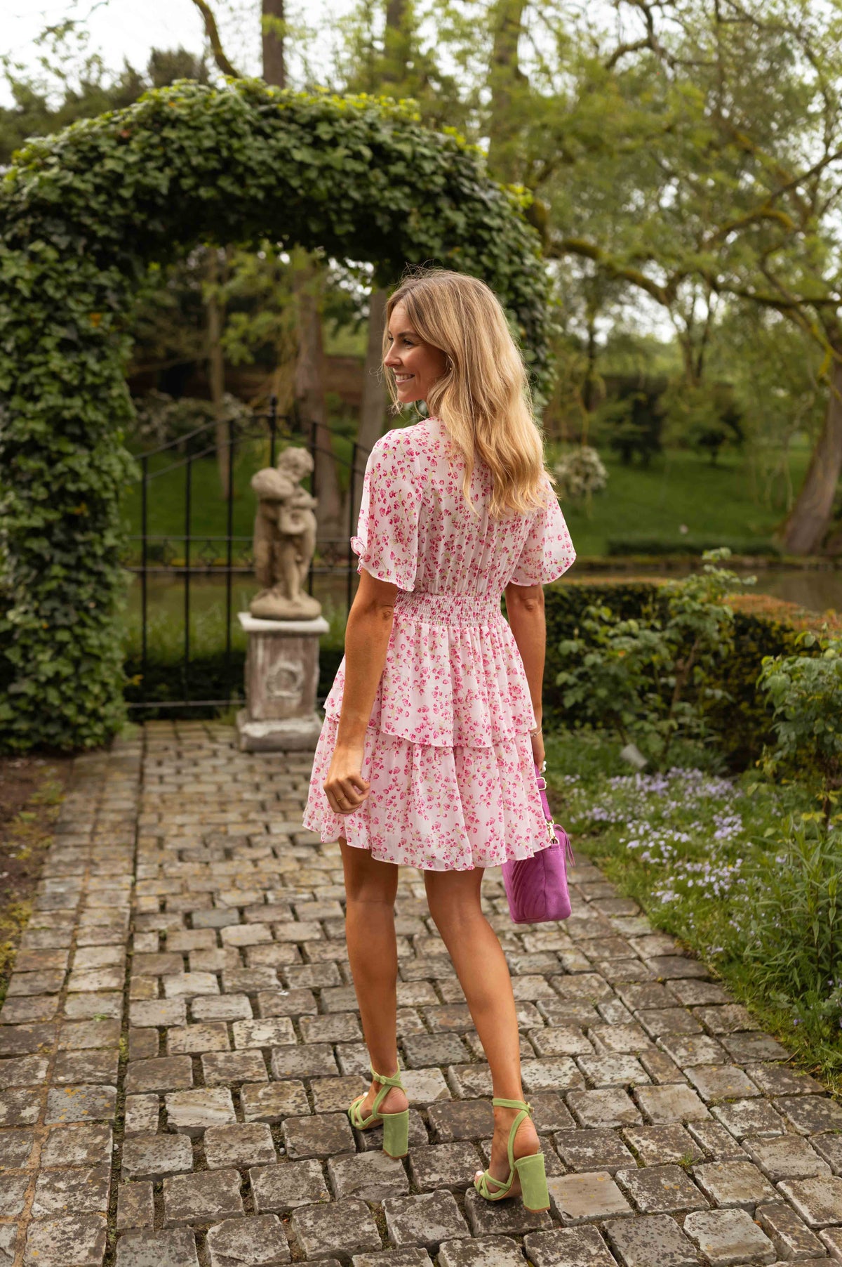 Robe Sabine - rose à fleurs