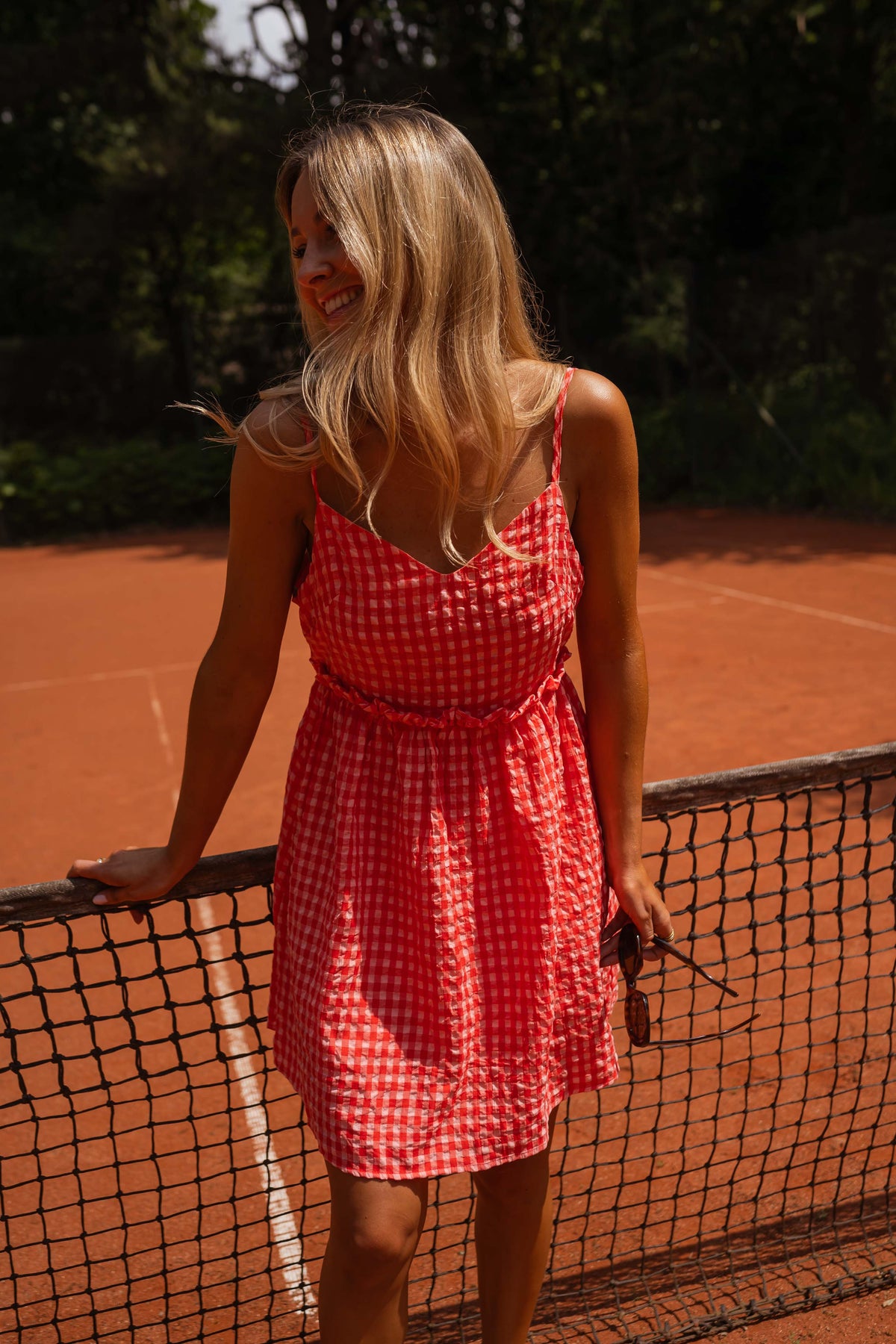 Robe Safia - rouge en vichy