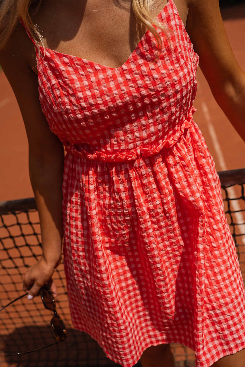 Robe Safia - rouge en vichy