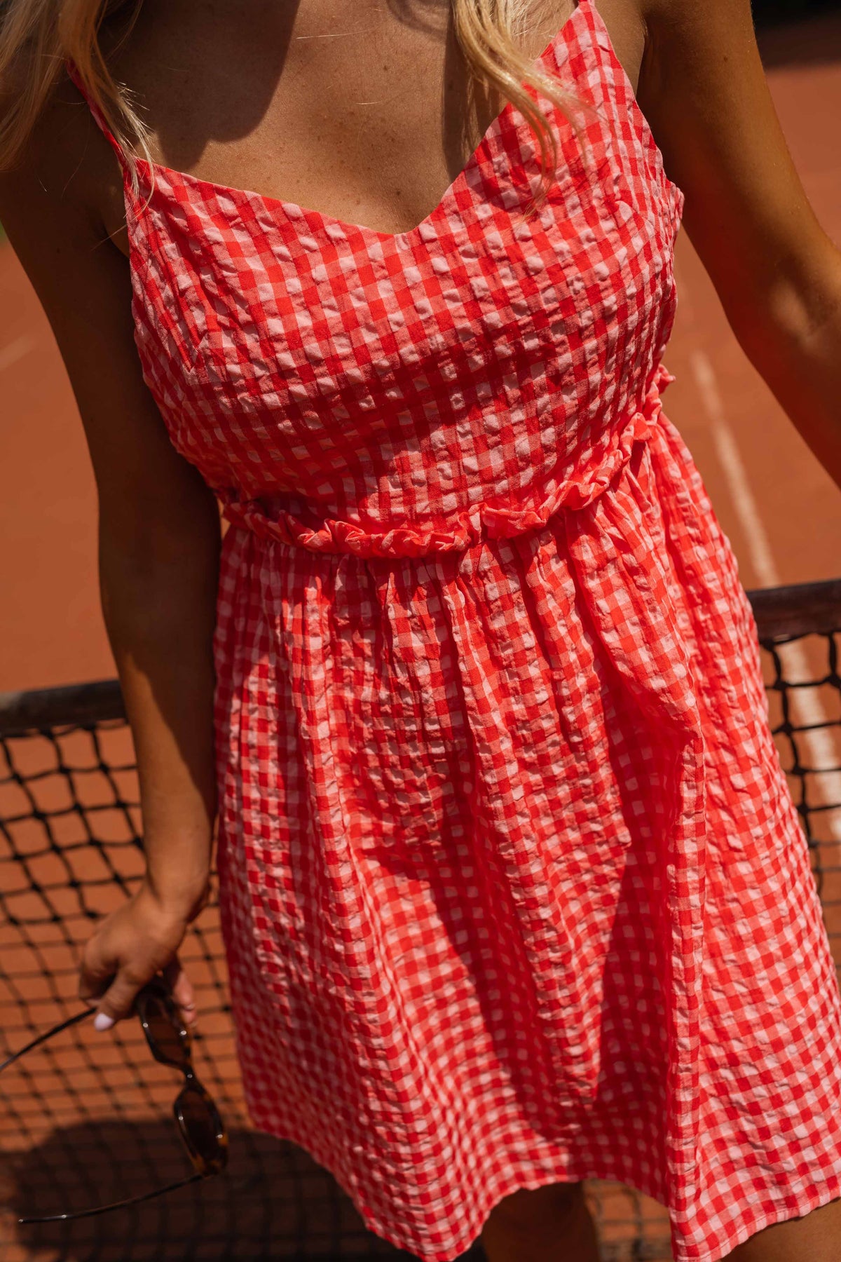 Robe Safia - rouge en vichy