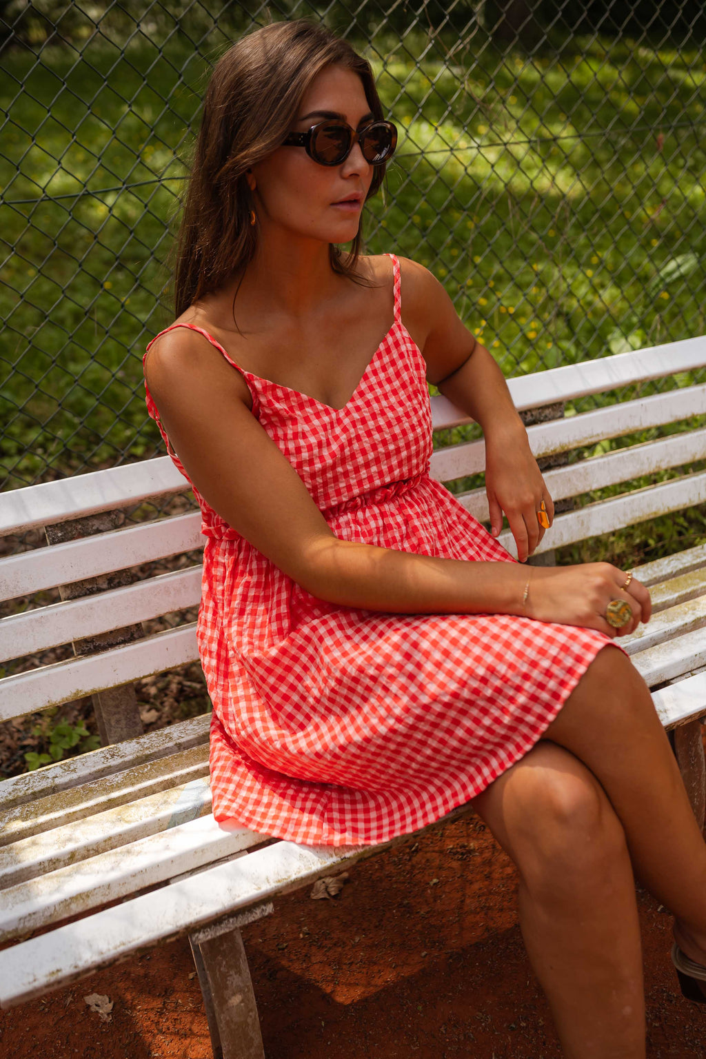 Robe Safia - rouge en vichy