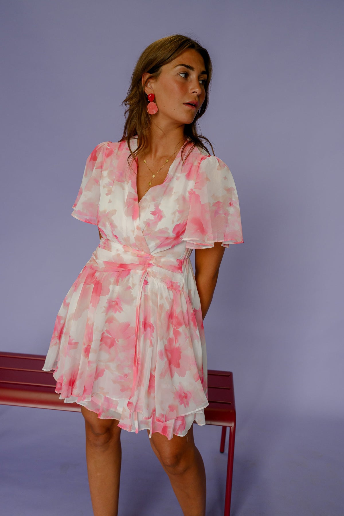 Robe Serena - rose à fleurs